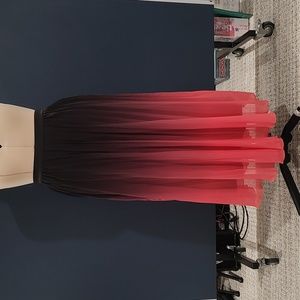 WD.NY Black & Coral Pink Ombré Skirt Size L